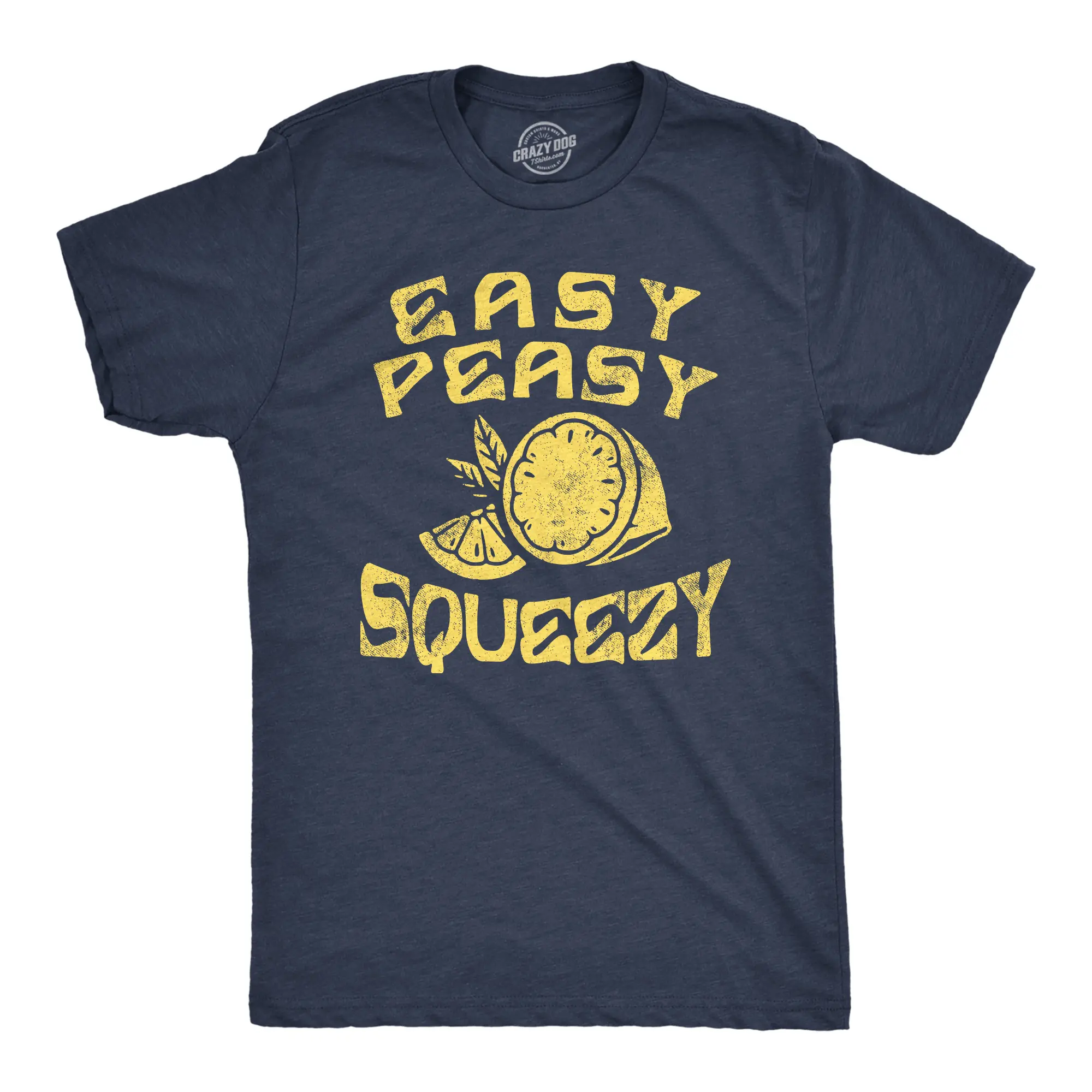 Mens Easy Peasy Lemon Squeezy T Shirt Funny Relaxed Lemons Saying Joke Tee for Guys Mens Funny T Shirts Cool Vintage Fashion T-Shirt Gift Classic Menswear Funny Sarcastic Short Sleeve Novelty Tees for Guys Navy -
