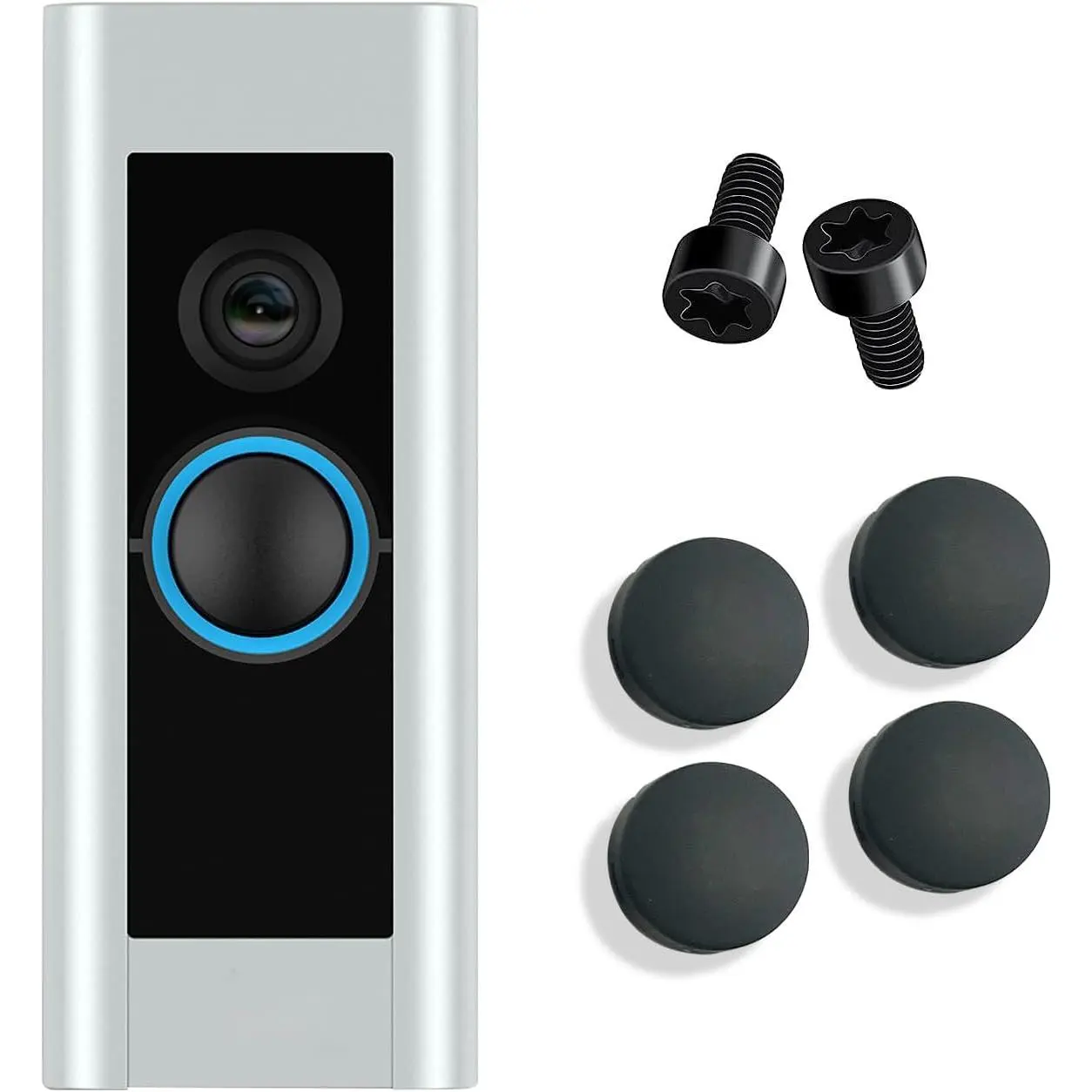 4-Pack Doorbell Button Replacements for Doorbell Pro/Peephole Camera, Includes 2 Screws, Fixes Cracked Buttons, No Costly Device Required, Easy DIY Installation in Minutes