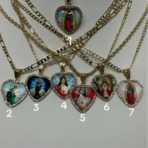 Faith Heart Pendant Necklace (Figaro)