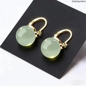 Women's Anti-Allergy Jade Earrings - Fashionable, Flashy, Finessed Personality Jewelry Accessory for Women
