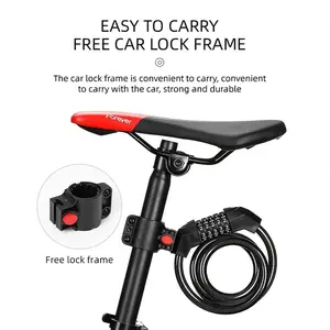 Bicycle Anti-Theft Password Lock, Five-Digit Portable Steel Cable with Stand, Durable Bike Security Accessory, Bicycle Accessories