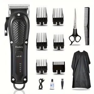 Professional Hair Clippers for Men, Cordless/Corded Dual-Mode Rechargeable Trimmer, Precision Haircutting & Beard Grooming Kit, Perfect for Home, Salon, On-the-Go Use Black Flawless