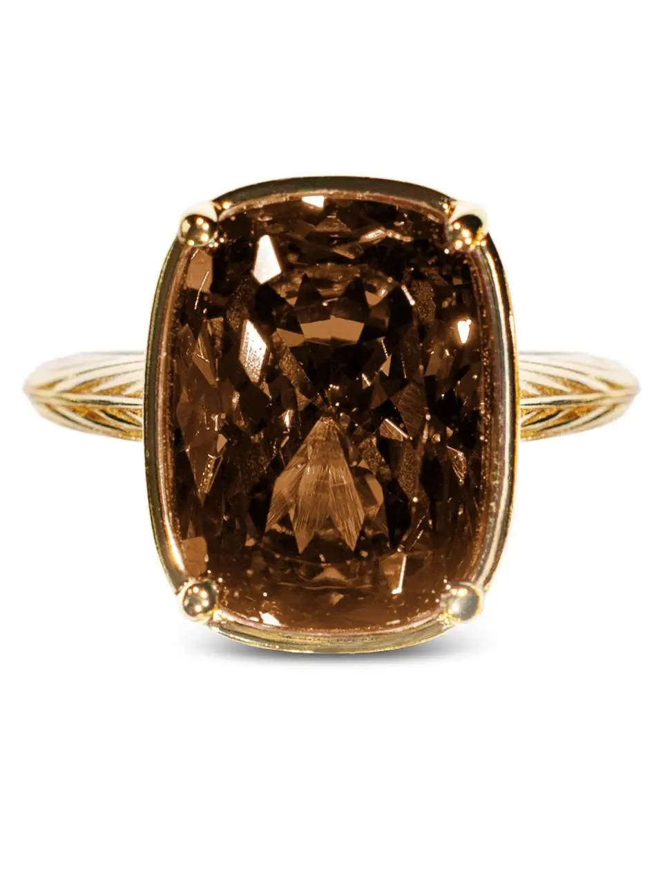 Sterling Silver Elongated Cushion Chocolate CZ Cocktail Ring
