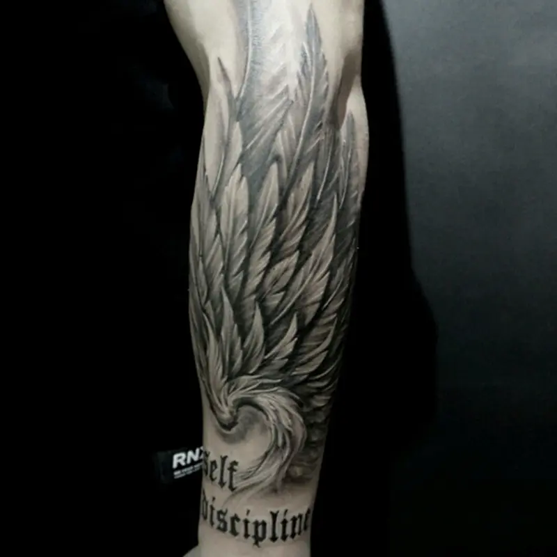 6 herbal tattoo stickers, including wing elements and other styles, last for 7-15 days, waterproof and friction-resistant, the effect is real, suitable for people who are afraid of pain and do not want to get tattoos