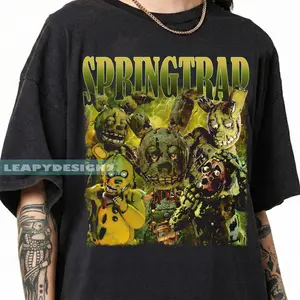 [ Sale Up To 40%]Comfort Colors® Springtrap Five Nights At Freddy's Graphic T-Shirt, Horror Game Tee, Vintage Gamer Apparel