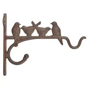 Hanging Basket Hook, Cast Iron, Antique Brown - Medium