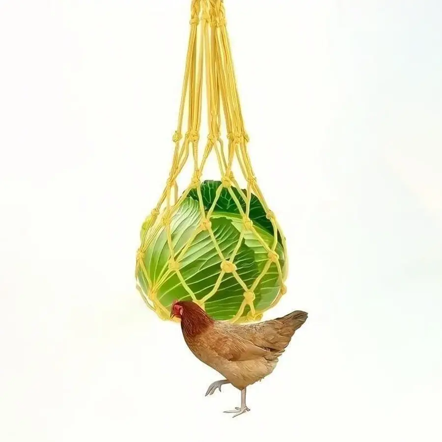 Random Color Chicken Feeding Bag, 1/2/3/5 Counts Nylon Hanging Chicken Feeder, Outdoor Pet Feeding Tool for Chicken, Goose, Duck, Sheep, Cattle, Horse
