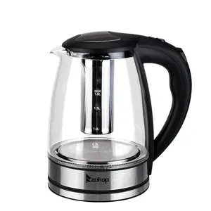 ZOKOP 1800W/1.8L Electric Glass Kettle US Plug, LED Light, Auto 5 Minutes Shut-off, Boil Dry, Overheat Protection, BPA-Free, for Coffee, Tea, Soup, and More