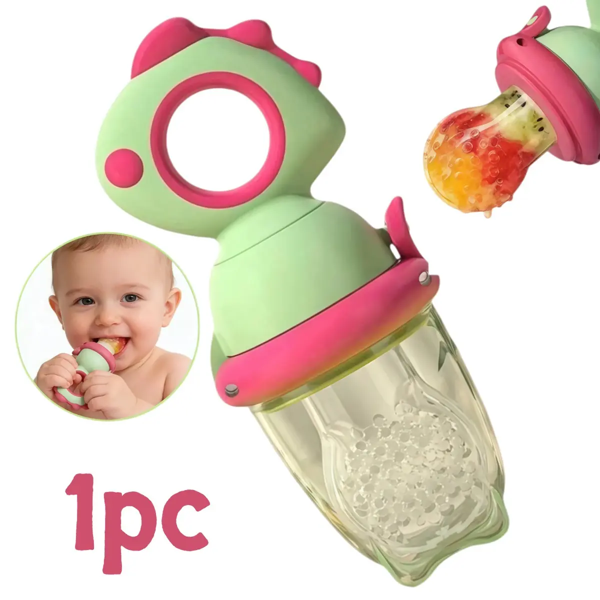 1pc fruit and vegetable feeder, push-type feeding, for chewing and enjoying juice, Cute, Newborn, Care
