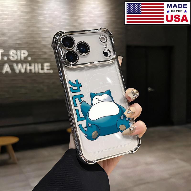 Snorlax Cute Anime Aesthetic Design Pattern Casing For iPhone 17 16 15 14 13 12 Samsung 22 23 24 25 Plus Pro Max Ultra Soft Silicon TPU Shockproof Protector Vintage Unique Fashion Mobile Phone Case