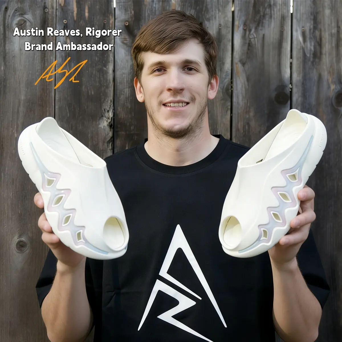 Rigorer Shark 3 Unisex Slides Austin Reaves Player Edition for Men and Women Soft Cushion EVA Non-Slip for Pool Gym Beach Indoor Outdoor Slides 'White/ Pink/Blue' [Z325160508-1]