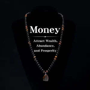 ARPURRAINA Money Attraction Necklace with Tiger Eye Pendant Healing Crystal Stone ，obsidian，Anniversary,  Vacation &Theme Parties Jewelry Charms Abundance Crystal bracelet，Long Chain，Sweater chain，Ideal Gift Jewelry for Men and Women