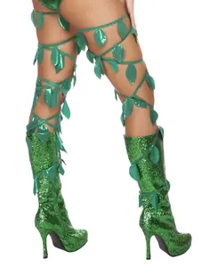 212 MAIN Women's Green Leaf Print Mid-Thigh Wraps - 1-Size Secure-Fit Fantasy Costume Accessories for Special Occasions