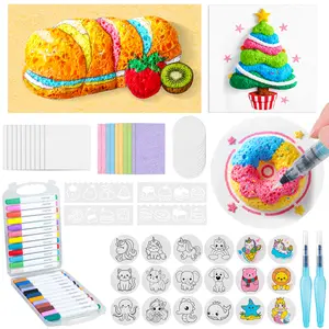 72Pcs Magic 3D Foam Art Kit – No-Mess Texture Painting for Kids, Sensory DIY Craft Set with 46 Foam Sheets + 24 Markers + 2 Water Brushes, Screen-Free Creative Toy Gift Colorful