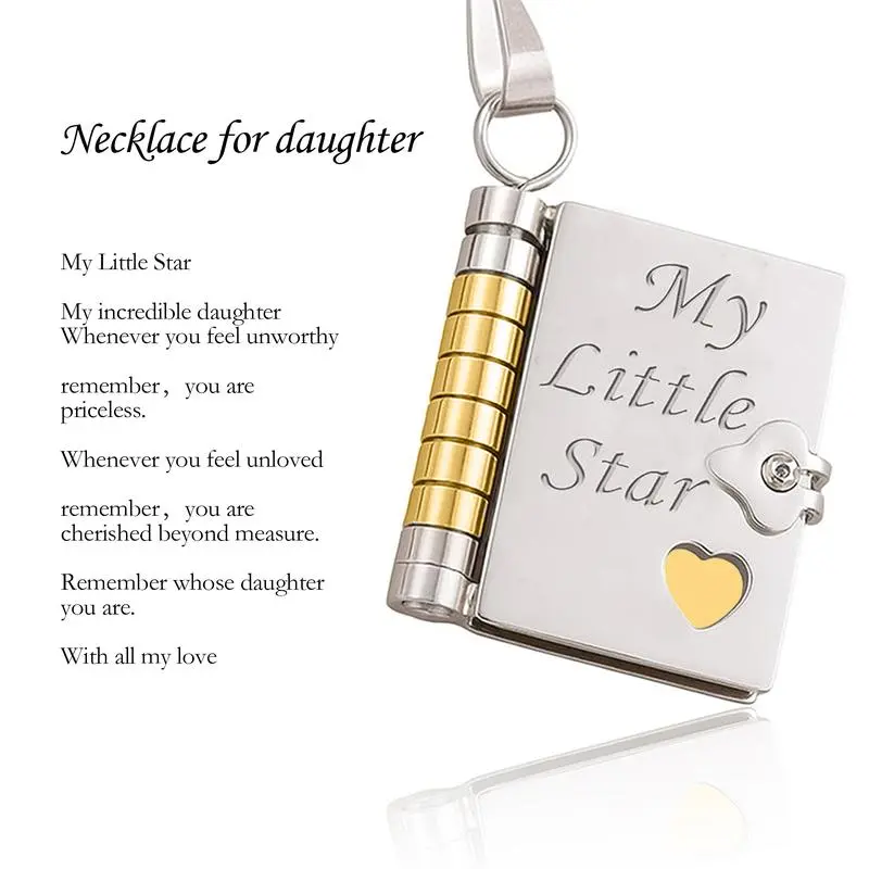 My Little Star Book Necklace for Daughter – Meaningful Jewelry Gift for Birthday, Graduation, or Special Occasions