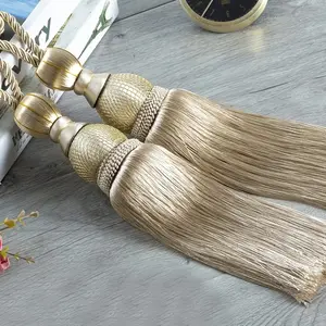 2pcs Polyester Curtain Tiebacks with Tassel Hanging Balls, Decorative Fixtures for Living Room or Office, Elegant Home Decor Accessories, Interior Decoration Accessories, Window Decorations Supplies
