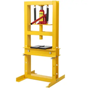 Heavy Duty 6/12 Ton Hydraulic Shop Press - Industrial H-Frame Floor Press with Adjustable Table Height, Movable Stamping Plates, and Overload Protection - Ideal for Metal Bending, Straightening, Automotive Repairs, Garage Use, Industrial Grade
