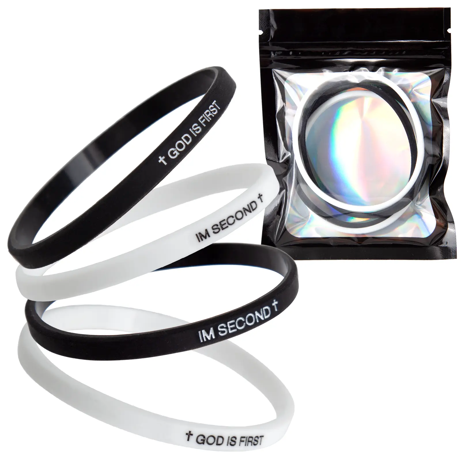 Silicone Rubber Bracelets with "God is First" Quote - Christian Inspirational Jewelry, Men's Accessories, Friendship Bracelets for Teenage Boys, Matching Streetwear Gift, Gifts For Boyfriend, Teenage Boy Gifts