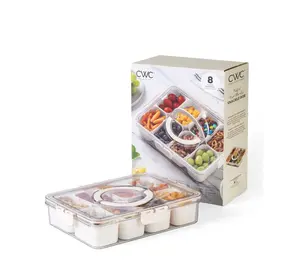 Cook With Color Snackle Box - 8 Compartment Food Storage Container for Snacking and Meal Prep