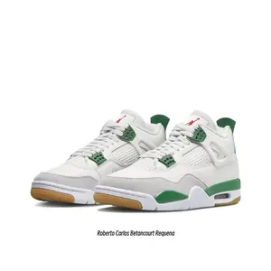 White and Green Suede-Mesh Mid-Top Basketball Shoes