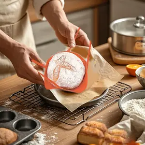 RYCTECH Reusable Baking Mat for Dutch Oven, Non-Stick & Easy to Clean Bread Mats with Handles for Sourdough, Sourdough Silicone Bread Sling, Dealsforyoudays