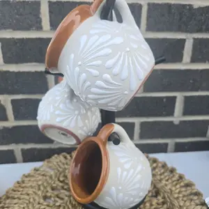 White Talavera Mug Set of 4