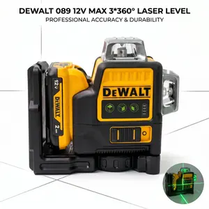 DEWALT 12V MAX 3*360 Green Laser Level - Self Leveling 3D Cross Line Tool for Tiling, Framing & Drywall - 100ft High Visibility Green Beam - Must-Have Layout Tool for Contractors & Interior Remodelers Summervibes