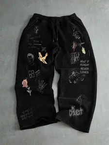 Casual Loose-Fit Sweatpants, Drawstring Waist, Comfortable Street Style, Perfect for Daily, Sports, and Gatherings, Athleisure Pants, Sports Bottoms, Casual Comfy Sweatpants