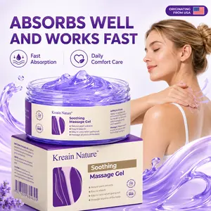 Kreain Nature Purple Massage Gel for Joints & Muscles, Easy Absorb Body Gel for Knees, Shoulders, Back & Elbows