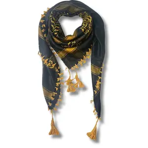 Dark Tan & Black Kuffiyeh – Handcrafted Palestinian Scarf with Traditional Elegance