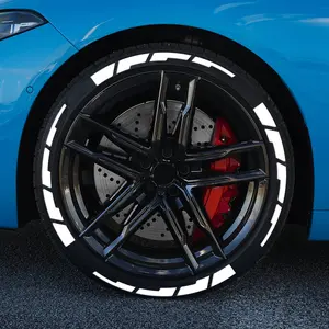 8 Pack Shredded Striped PVC Rubber Tire Letter Stickers for Cars & Motorcycles, Wheel Decal, Universal Car Sticker, Vehicle Exterior Decoration, Great for Decorating Car Tires, Car Decals, Motorcycle & Car Accessories (Glue and Accessories Not Included)