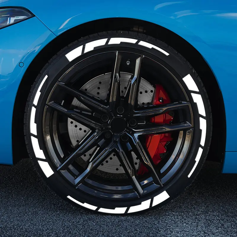 8 Pack Shredded Striped PVC Rubber Tire Letter Stickers for Cars & Motorcycles, Wheel Decal, Universal Car Sticker, Automobile Decals, Motorcycle & Car Accessories (Glue and Accessories Not Included)