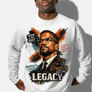 Malcolm X Legacy Empowerment Sweater, Human Rights Freedom Justice Unity Shirt, Inspirational Black History Month Tee