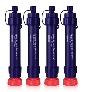 Membrane Solutions Water Filter Straw WS02 4-Stage Detachable 0.1-Micron Water Purifier for Hiking, Camping, Travel & Emergency Survival Gear