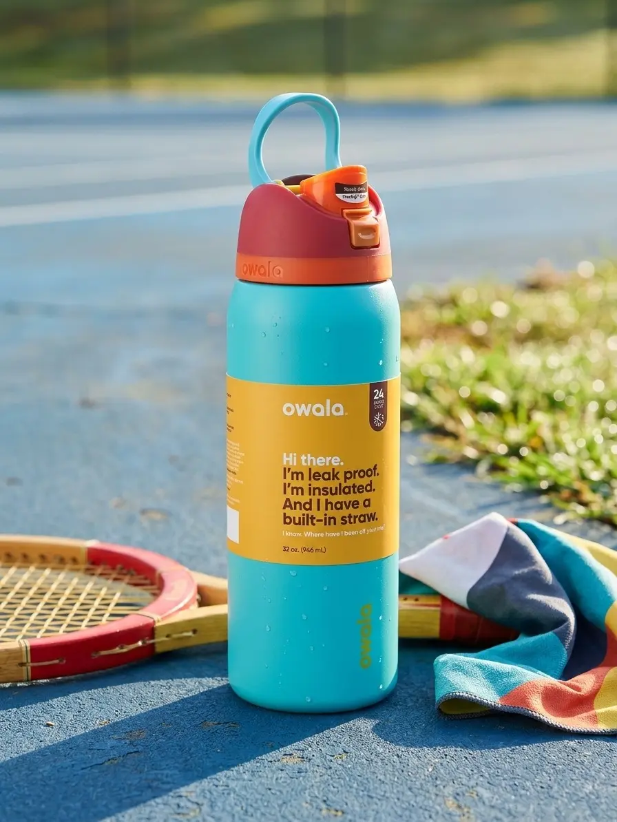 FreeSip Dual-Hole Stainless Steel Vacuum Insulated Sports Water Bottle with Cover - Color-Coordinated, Portable, Spill-Proof, Reusable for Active Use Hydration Travel Drinkware