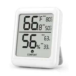 Digital Hygrometer Indoor Room Thermometer, Accurate Temperature and Humidity Meter with Large LCD  for , Bedroom, Terrarium, Incubator, Greenhouse, 1 Pack
