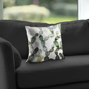 Begin Home Decor C1PT14148U1MF5 14 x 14 in. Pattern Opuntia Cactus Throw Pillow - Exotic Home Decor Insert