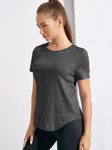 Womens Lightweight Hipster Round Bottom Short Sleeve Tunic T Shirt