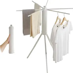Portable Foldable Clothes Drying Rack, Space Saving Drying Stand for Laundry, Travel, Indoor & Outdoor Use, Small Silver Color