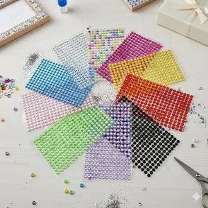 4mm Self-Adhesive Rhinestone Stickers for DIY Crafts, Nail Art, Phone & Car Decor. Sparkling Gems for Scrapbooking, Journals, and Creative Projects. Multipurpose Decoration Pack Glitter Sticker.