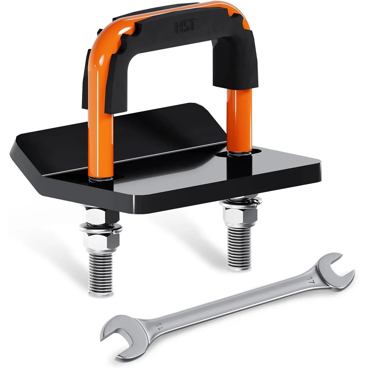 Hitch Tightener, Heavy Duty Anti-Rattle Hitch Stabilizer for 2" Hitch, Trailer Hitch Stabilizer with Rubber Isolator & Wrench for Hitch Mount, Cargo Carrier,  Rack (1 Pack, Orange & Black)