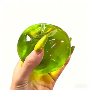 2pc Ice Sand Slushie Green Apple Stress Squishy Soft and Slowly Rising Relief Toy, Relieve Anxiety, Slow Rebound, Party, Festival Gift Creativity - Cute Desktop Accessory for Office Workers,Moldable Non-Rebound Crunchy Fidget Toy
