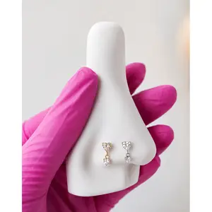 Titanium Heart Dangle Nose Ring/ Labret