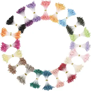 2000pcs Floral Stamens for Flowers, 3mm Artificial Flower Stamens Pistil for Flower Buds Craft Making Decoratiaon DIY Floral Picks Embellishments 20 Colors