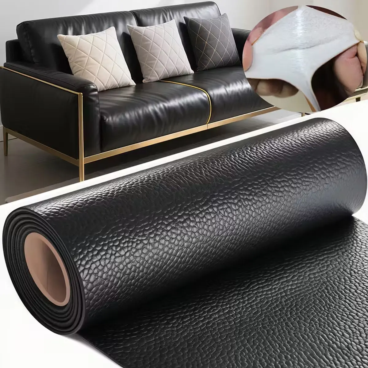 Thick Self-Adhesive Leather Repair Patch (50x137cm/20x54in) - Durable Decorative Sticker for Home Sofa, Car Seat, Furniture Renewal DIY Fix