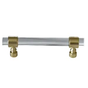 Crystal - 5" Gold Brass Finish Cabinet Pull