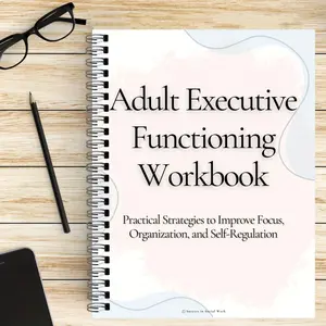 Adult ADHD executive function exercise book-ADHD planning and emotional regulation log, Spiral bound planner, which contains a manual for organizing and setting goals, is suitable for therapists and coaches, and has a minimalist design
