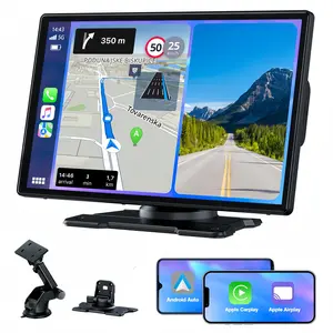 LAMTTO 9 Inch Wireless Car Stereo with Apple CarPlay & Android Auto, Touch Screen Car Video Player with GPS Navigation / Bluetooth / Mirror Link, Portable Car Monitor & Car Accessories for Fathersdaygift