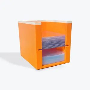 Penny Sleeve & Toploader Dispenser from Trainer Tools - Original Toploader Tower TM - Trading Card Organizer - Orange Pop - Custom Made 3D Printed Collectible Storage Trading Card Organizer for KPop Pokémon Lorcana TCG One Piece Sports Cards Collectors