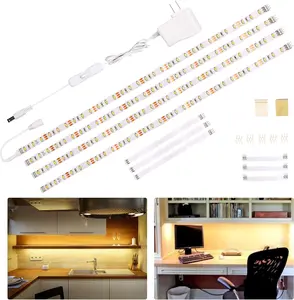 Under Cabinet Lighting Kit,Flexible LED Strip Lights Bar,Under Counter Lights for Kitchen,Cupboard,Desk,Monitor Back,Shelf,6.6 Feet Tape Light Set,ETL Listed,120 LEDs,1100lm,2700K WarmWhite